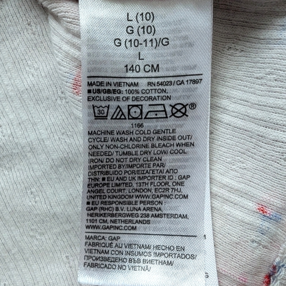 Gap Pointelle Baby Tee Girls Large Cotton Y2K - Picture 8 of 10